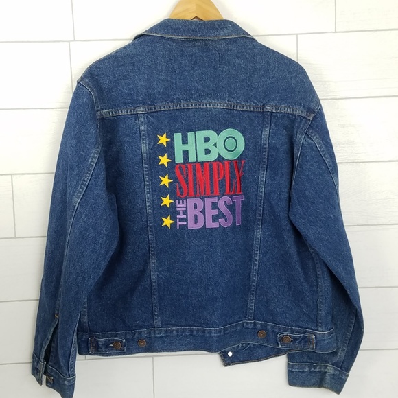 HBO 90s Denim Trucker Jacket Medium Blue Jean
